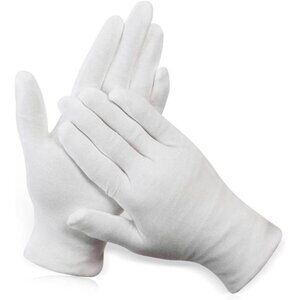 White Cotton Gloves XL Moisturizing Gloves for Dry Hands Eczema Hand Spa Jewelry